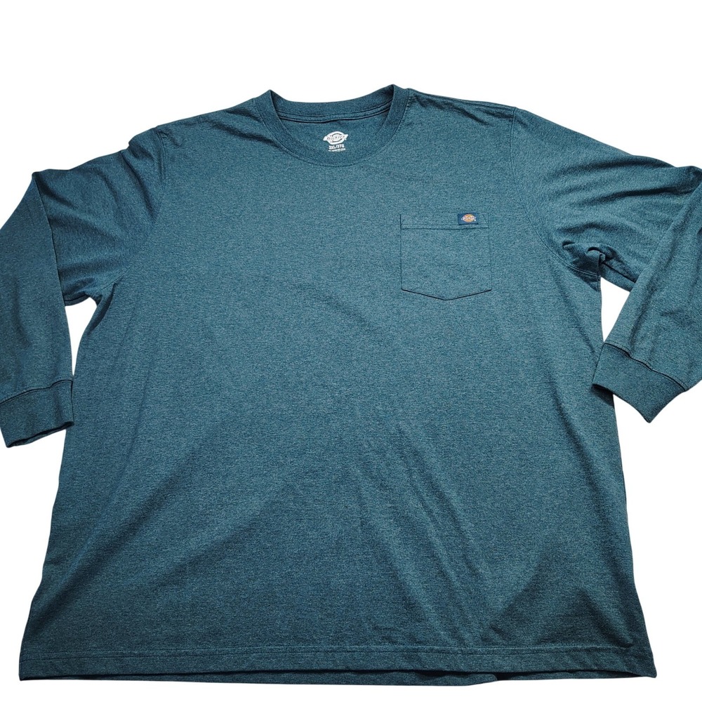 Dickies Shirt Mens 3XL Geen Workwear Heavyweight Long Sleeve Pocket Durable Soft